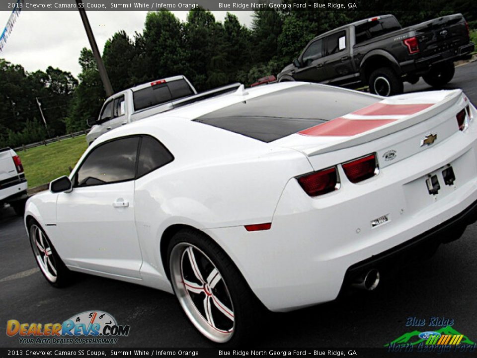 2013 Chevrolet Camaro SS Coupe Summit White / Inferno Orange Photo #27