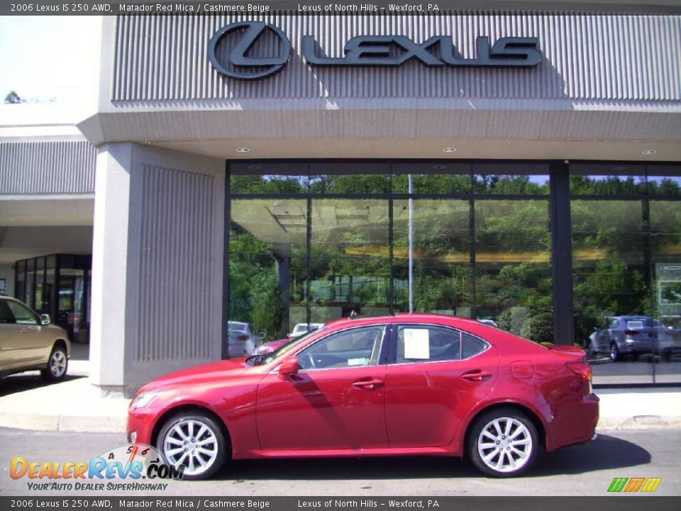 2006 Lexus IS 250 AWD Matador Red Mica / Cashmere Beige Photo #2