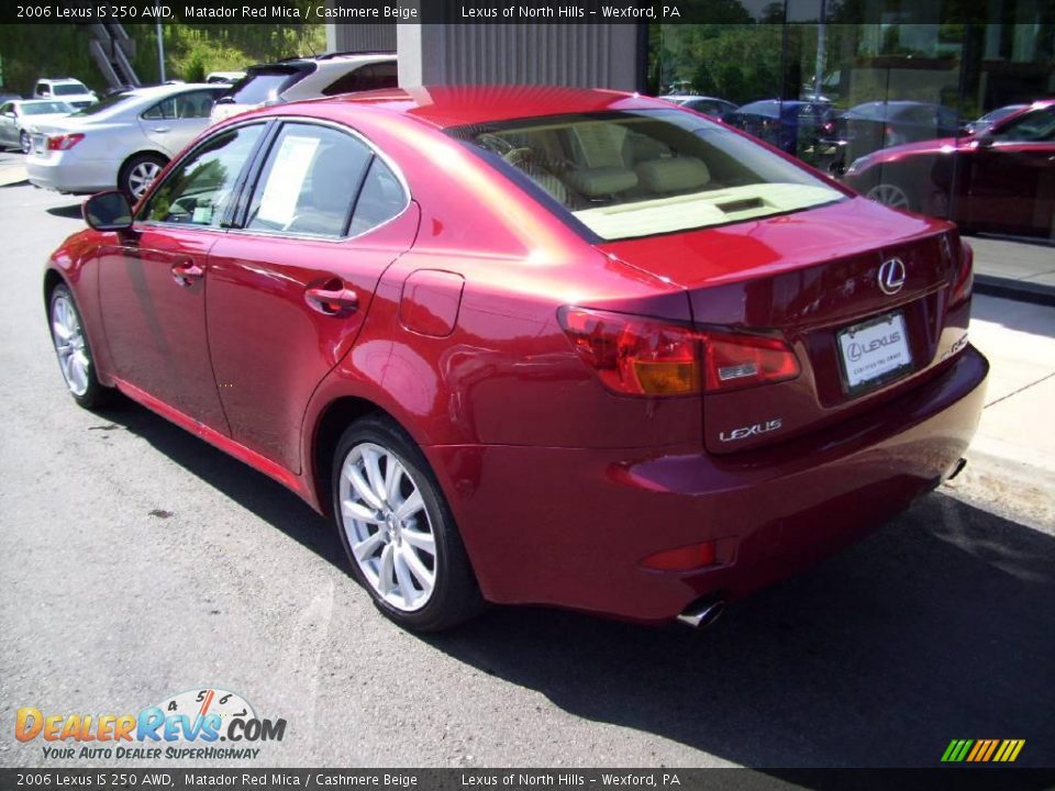 2006 Lexus IS 250 AWD Matador Red Mica / Cashmere Beige Photo #3