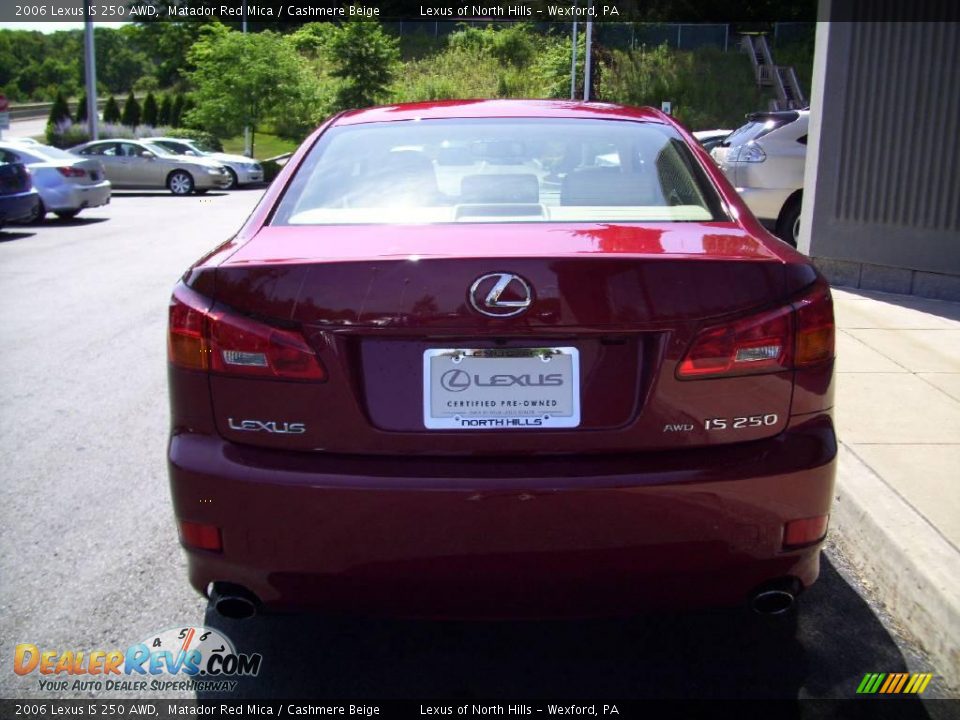 2006 Lexus IS 250 AWD Matador Red Mica / Cashmere Beige Photo #4