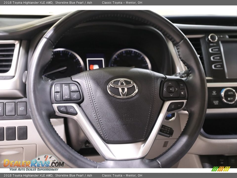 2018 Toyota Highlander XLE AWD Shoreline Blue Pearl / Ash Photo #7