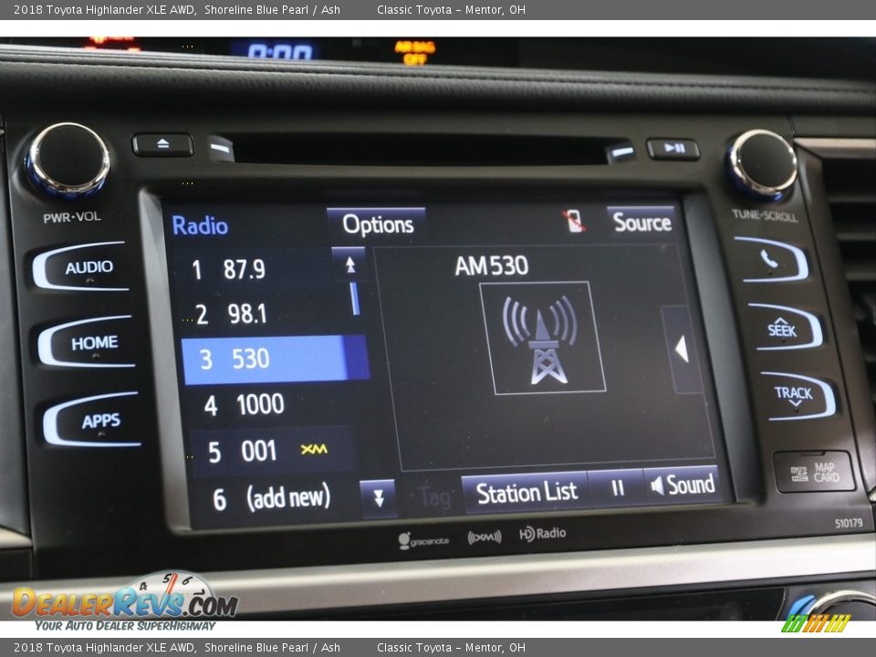 2018 Toyota Highlander XLE AWD Shoreline Blue Pearl / Ash Photo #10