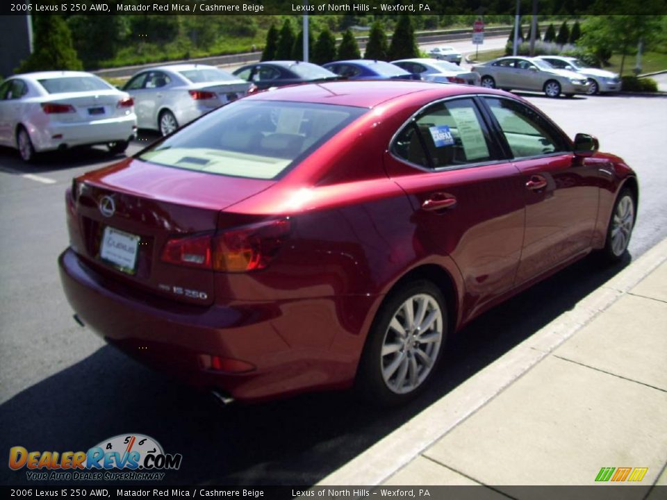 2006 Lexus IS 250 AWD Matador Red Mica / Cashmere Beige Photo #5