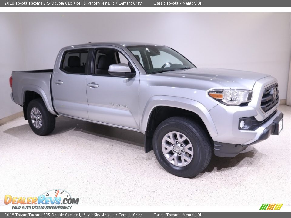 2018 Toyota Tacoma SR5 Double Cab 4x4 Silver Sky Metallic / Cement Gray Photo #1
