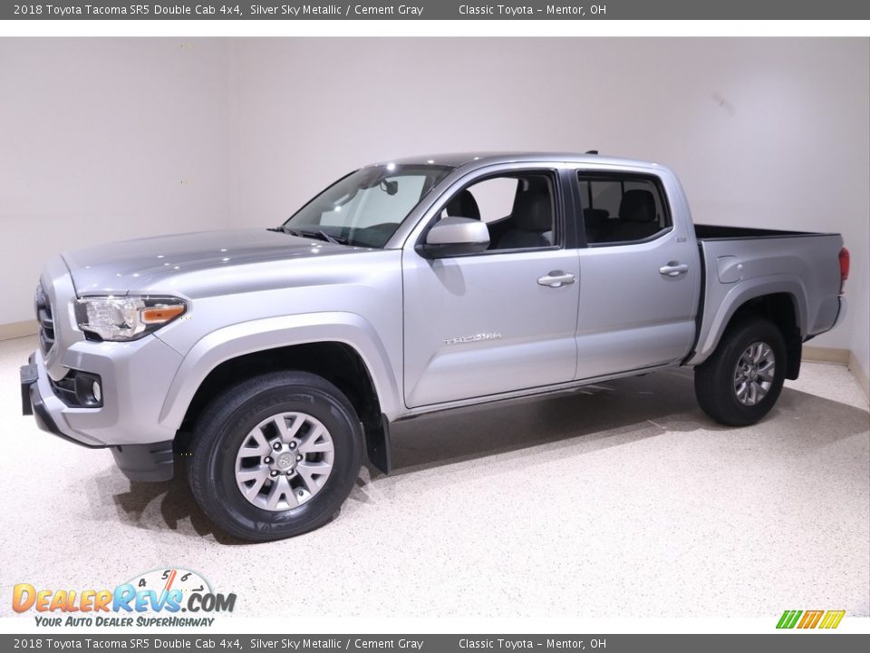 2018 Toyota Tacoma SR5 Double Cab 4x4 Silver Sky Metallic / Cement Gray Photo #3