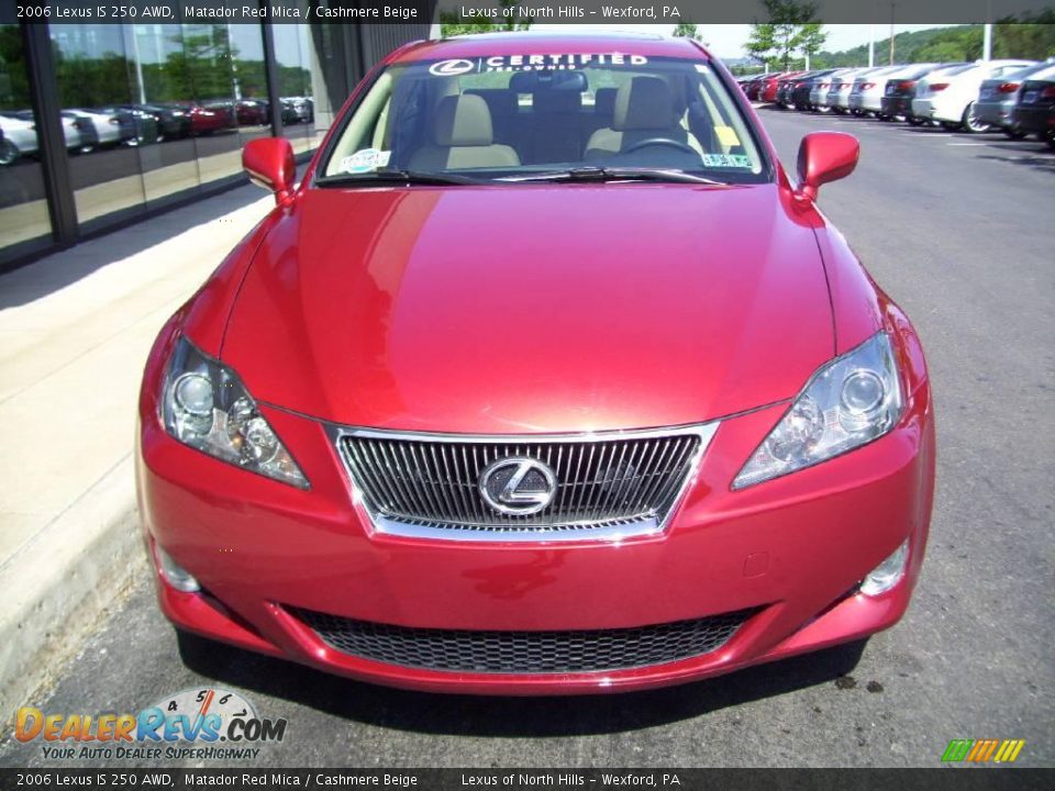 2006 Lexus IS 250 AWD Matador Red Mica / Cashmere Beige Photo #7
