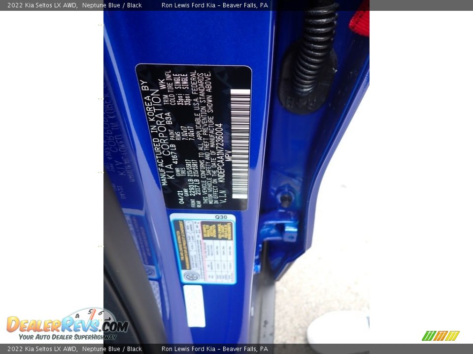 2022 Kia Seltos LX AWD Neptune Blue / Black Photo #15