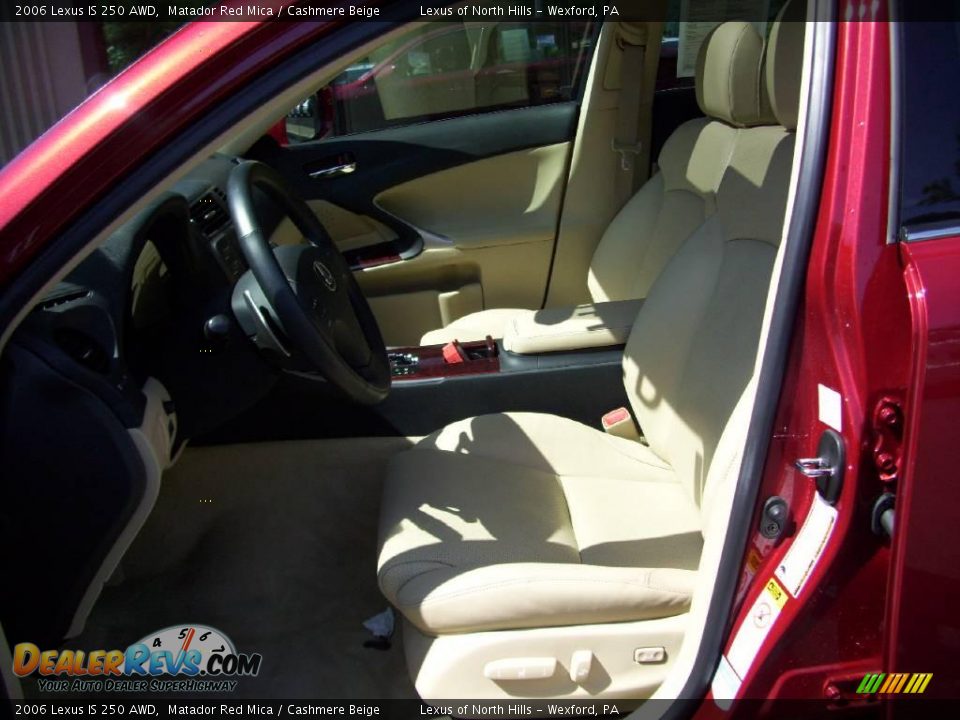 2006 Lexus IS 250 AWD Matador Red Mica / Cashmere Beige Photo #9