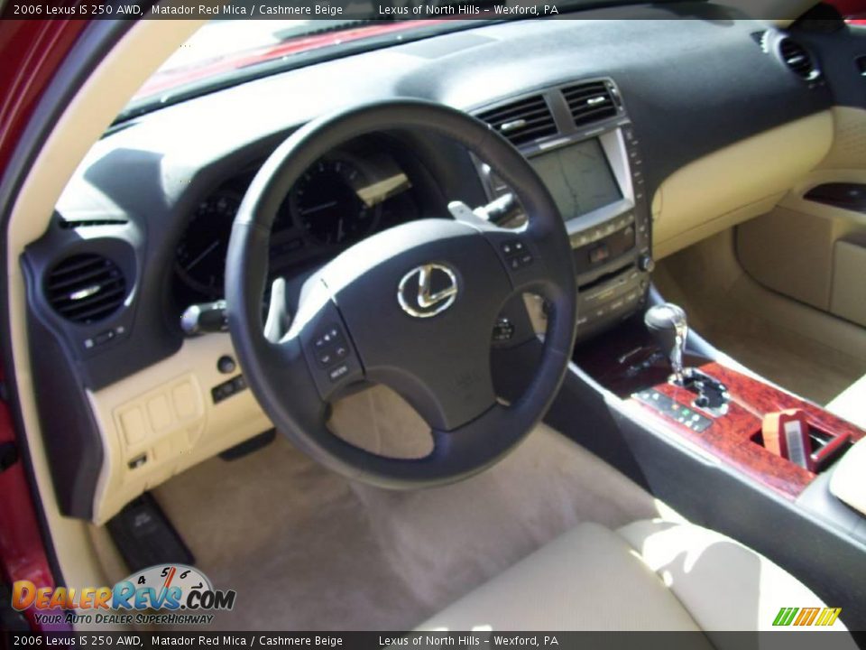 2006 Lexus IS 250 AWD Matador Red Mica / Cashmere Beige Photo #10