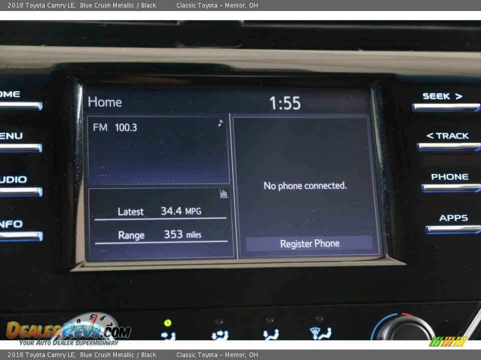 2018 Toyota Camry LE Blue Crush Metallic / Black Photo #10