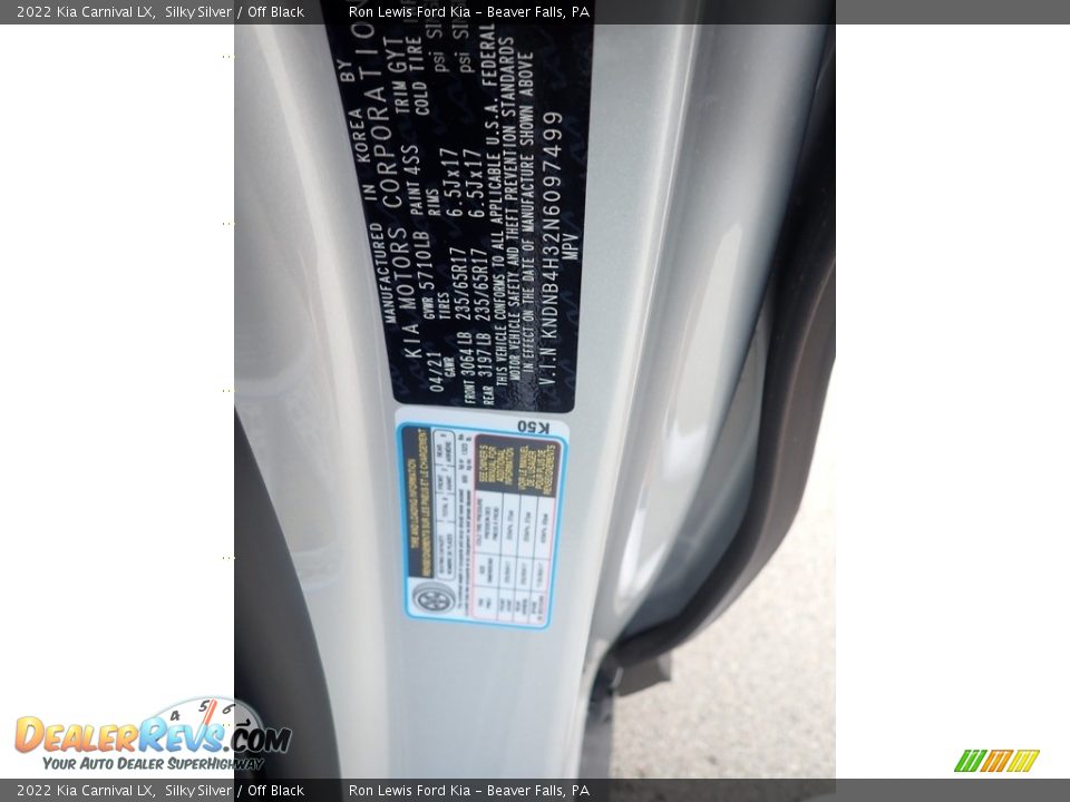 2022 Kia Carnival LX Silky Silver / Off Black Photo #15