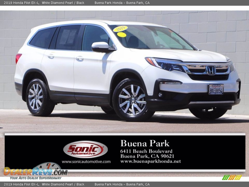 2019 Honda Pilot EX-L White Diamond Pearl / Black Photo #1