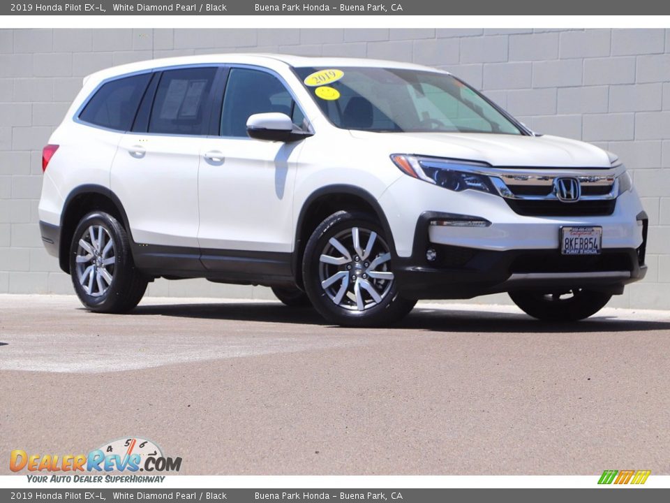 2019 Honda Pilot EX-L White Diamond Pearl / Black Photo #2