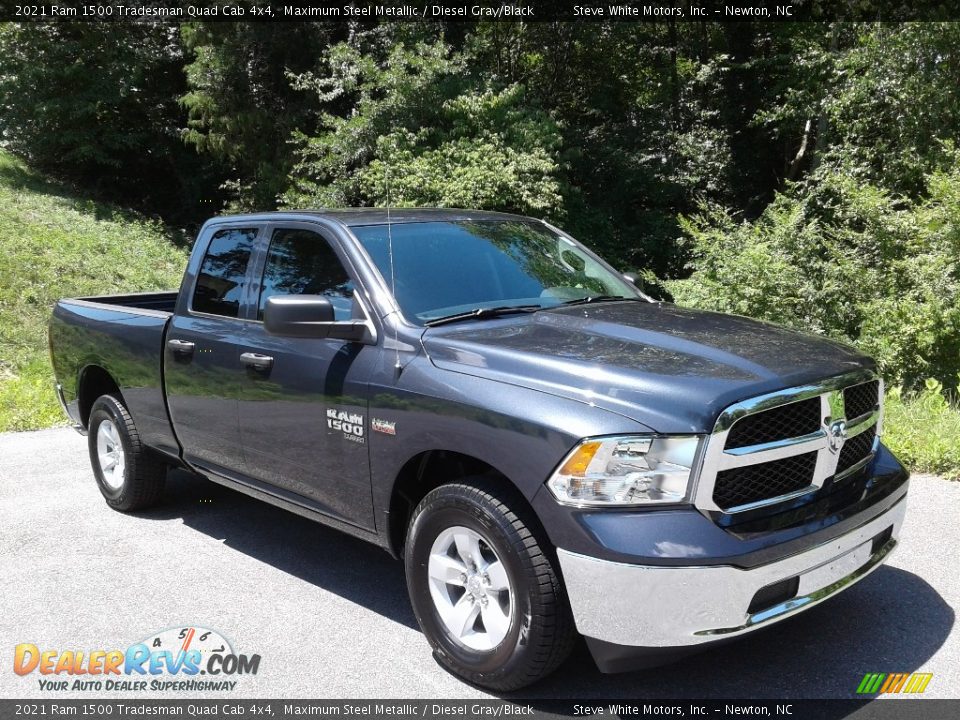 2021 Ram 1500 Tradesman Quad Cab 4x4 Maximum Steel Metallic / Diesel Gray/Black Photo #4