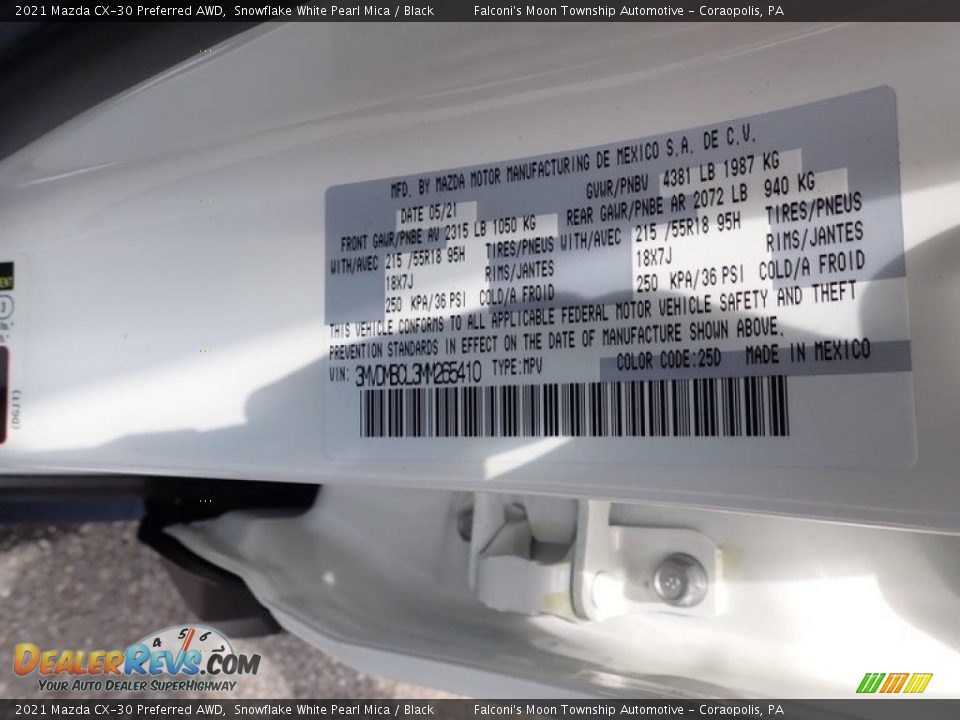 2021 Mazda CX-30 Preferred AWD Snowflake White Pearl Mica / Black Photo #16