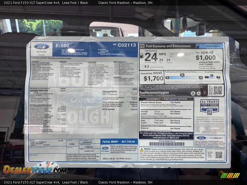 2021 Ford F150 XLT SuperCrew 4x4 Window Sticker Photo #17
