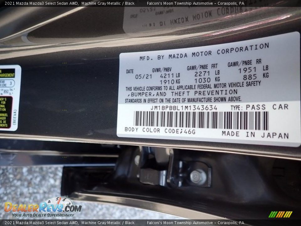 2021 Mazda Mazda3 Select Sedan AWD Machine Gray Metallic / Black Photo #15
