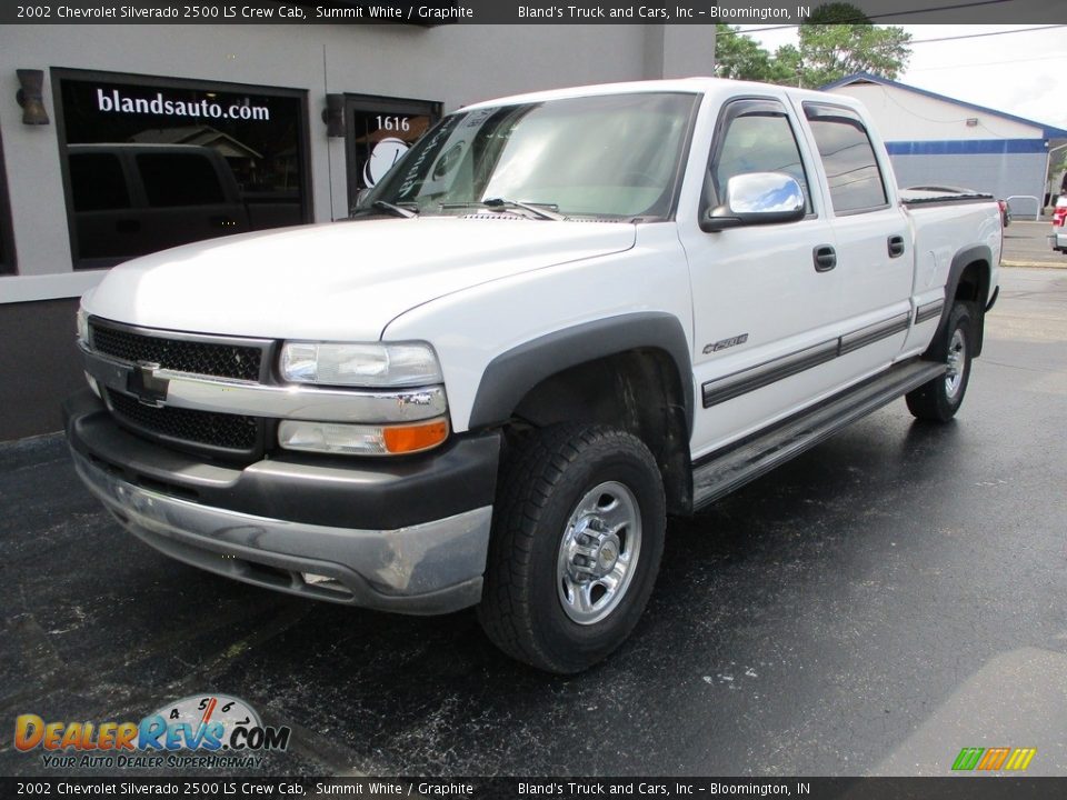 2002 Chevrolet Silverado 2500 LS Crew Cab Summit White / Graphite Photo #2