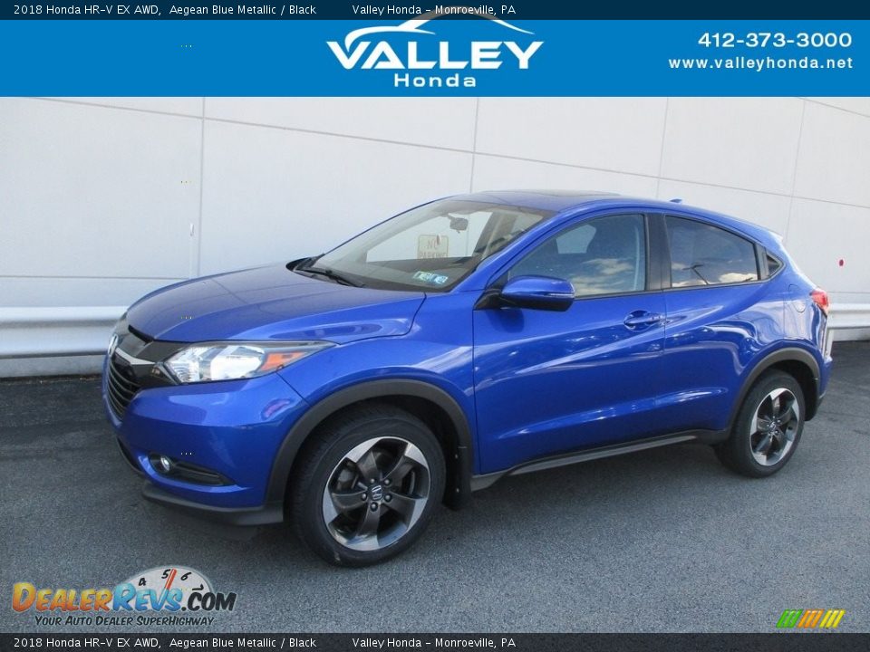 2018 Honda HR-V EX AWD Aegean Blue Metallic / Black Photo #1