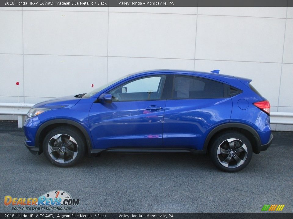 2018 Honda HR-V EX AWD Aegean Blue Metallic / Black Photo #2