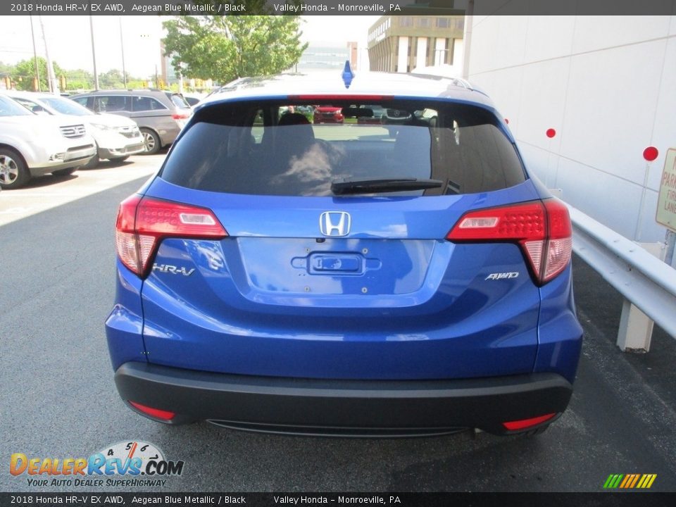 2018 Honda HR-V EX AWD Aegean Blue Metallic / Black Photo #4