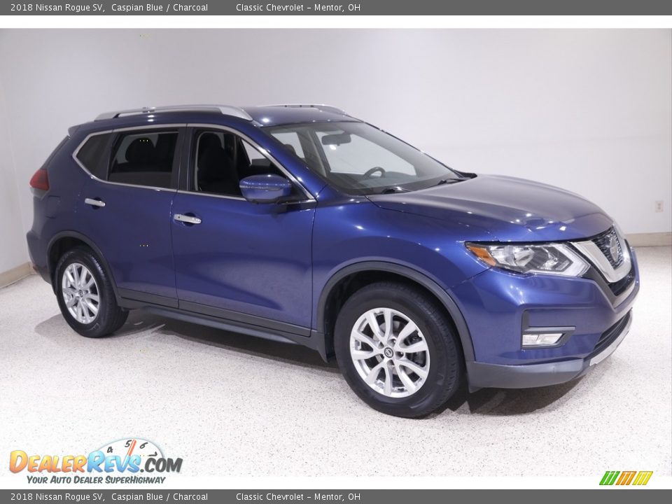 2018 Nissan Rogue SV Caspian Blue / Charcoal Photo #1