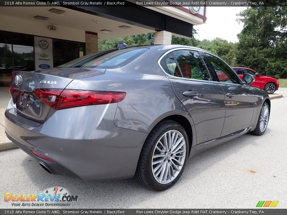 2018 Alfa Romeo Giulia Ti AWD Stromboli Gray Metallic / Black/Red Photo #2