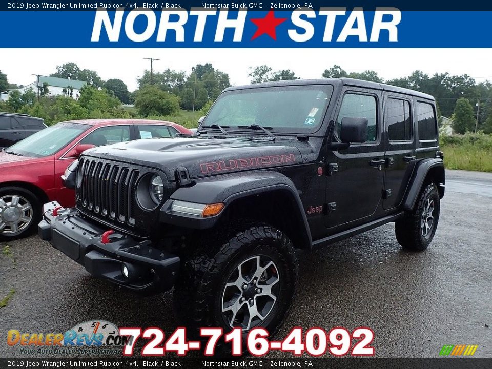 2019 Jeep Wrangler Unlimited Rubicon 4x4 Black / Black Photo #1