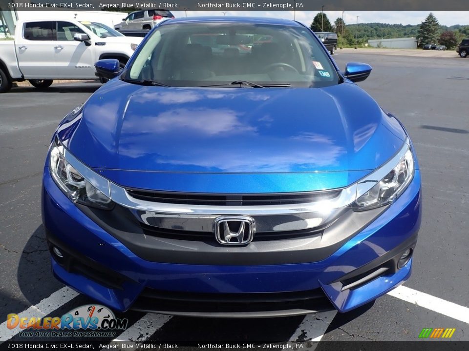 2018 Honda Civic EX-L Sedan Aegean Blue Metallic / Black Photo #3