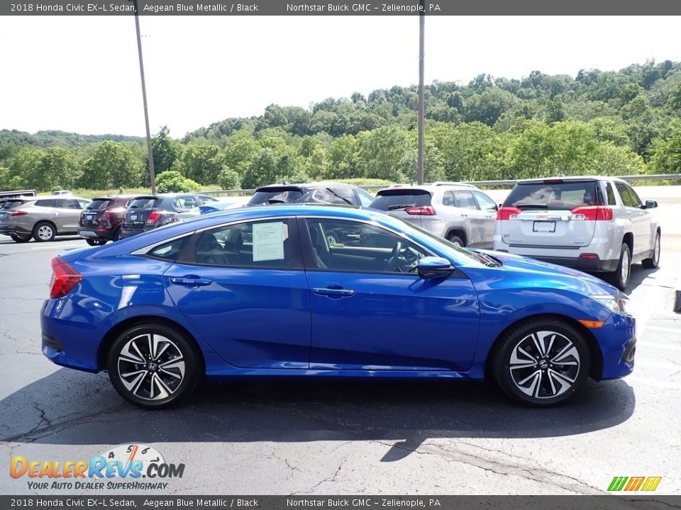 2018 Honda Civic EX-L Sedan Aegean Blue Metallic / Black Photo #5