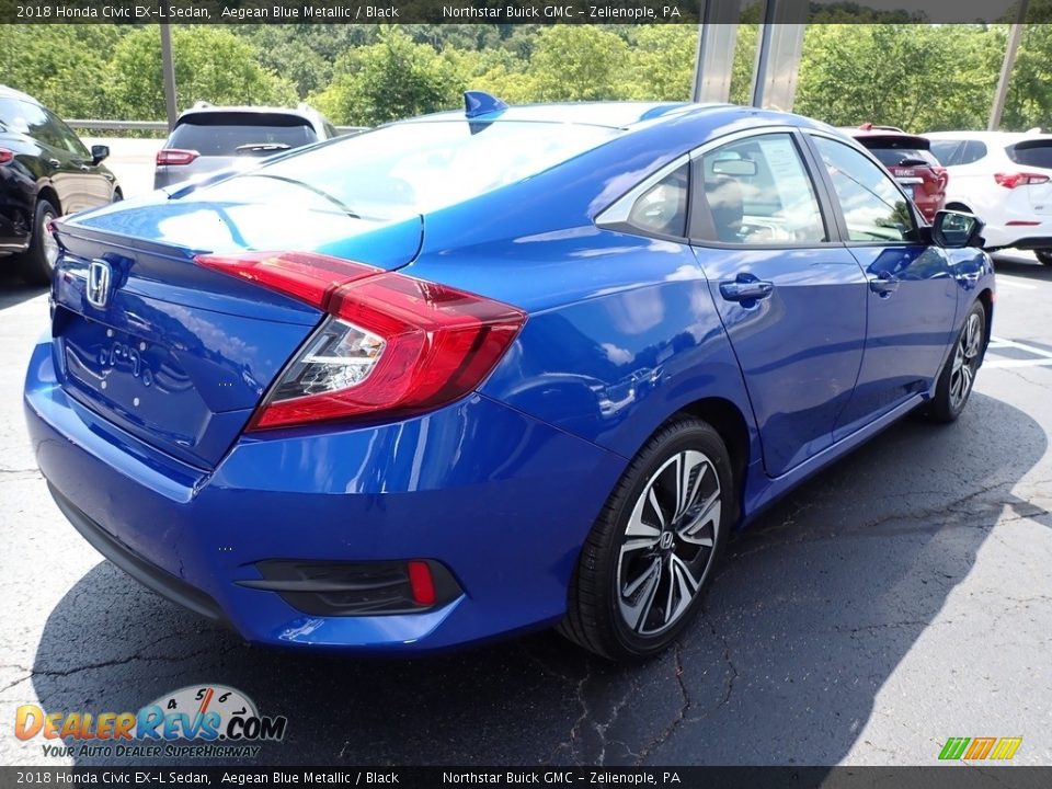 2018 Honda Civic EX-L Sedan Aegean Blue Metallic / Black Photo #9