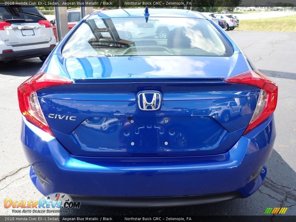 2018 Honda Civic EX-L Sedan Aegean Blue Metallic / Black Photo #10