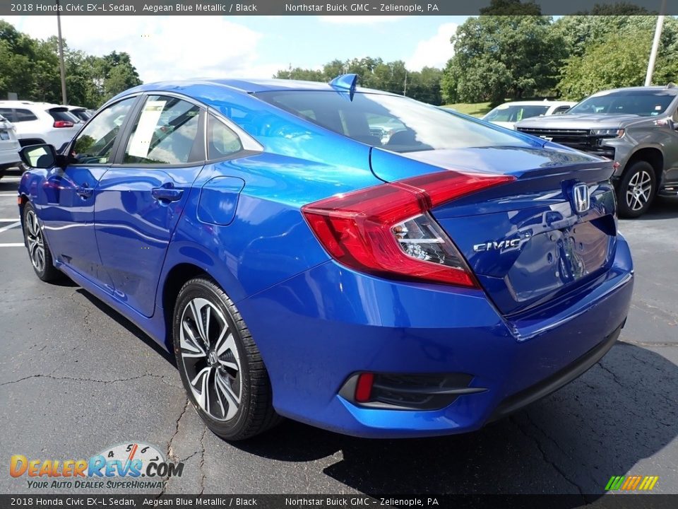 2018 Honda Civic EX-L Sedan Aegean Blue Metallic / Black Photo #12