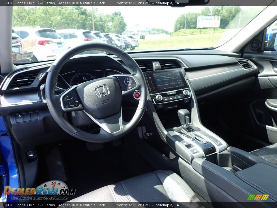 2018 Honda Civic EX-L Sedan Aegean Blue Metallic / Black Photo #18