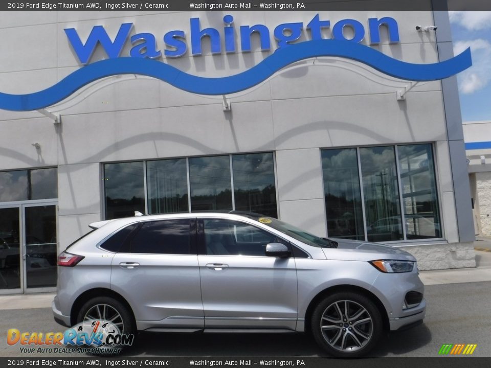 2019 Ford Edge Titanium AWD Ingot Silver / Ceramic Photo #2