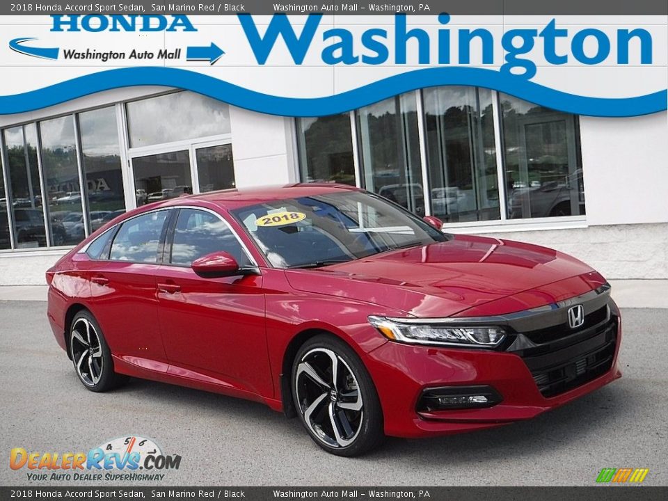 2018 Honda Accord Sport Sedan San Marino Red / Black Photo #1