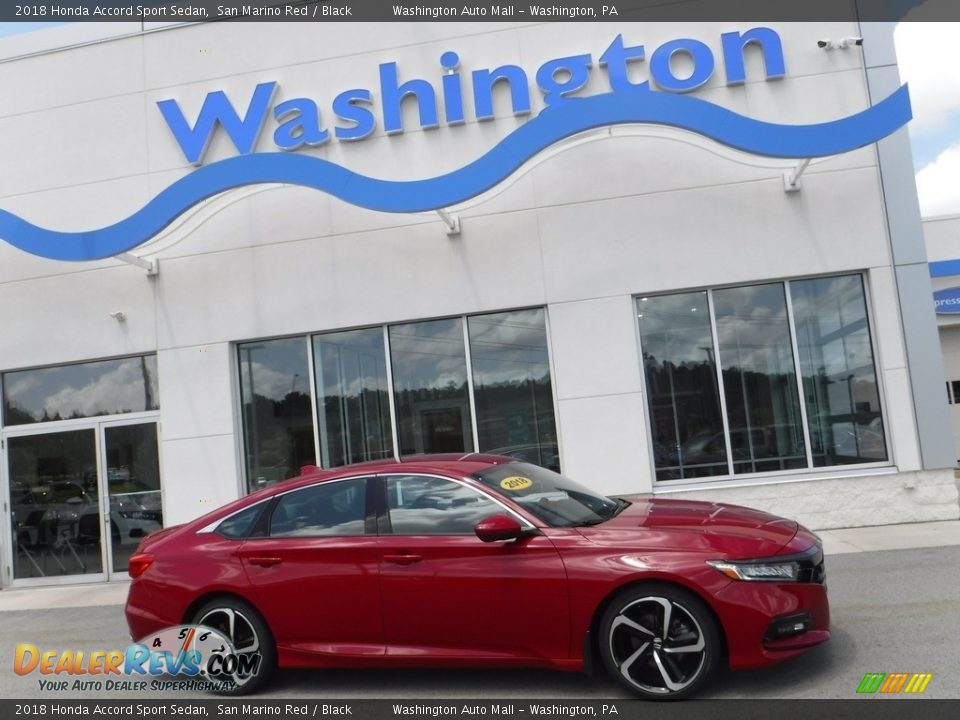 2018 Honda Accord Sport Sedan San Marino Red / Black Photo #2