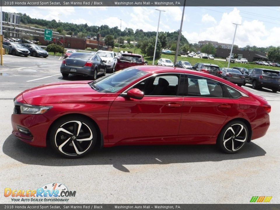 2018 Honda Accord Sport Sedan San Marino Red / Black Photo #6