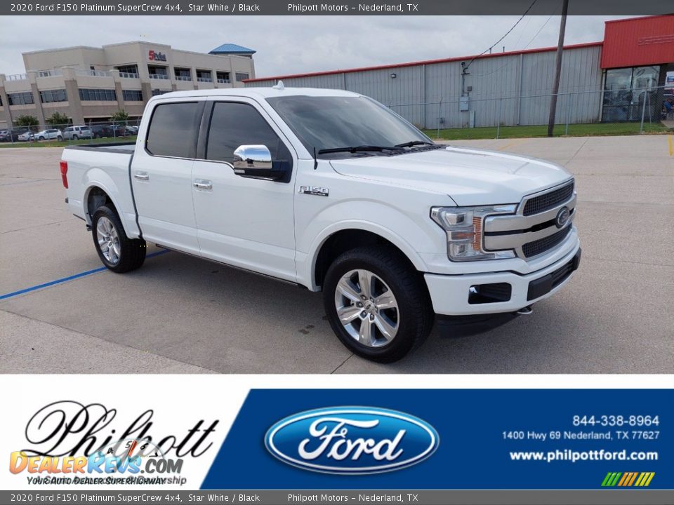 2020 Ford F150 Platinum SuperCrew 4x4 Star White / Black Photo #1