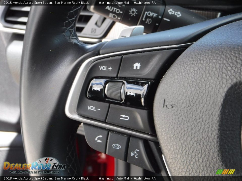 2018 Honda Accord Sport Sedan San Marino Red / Black Photo #22