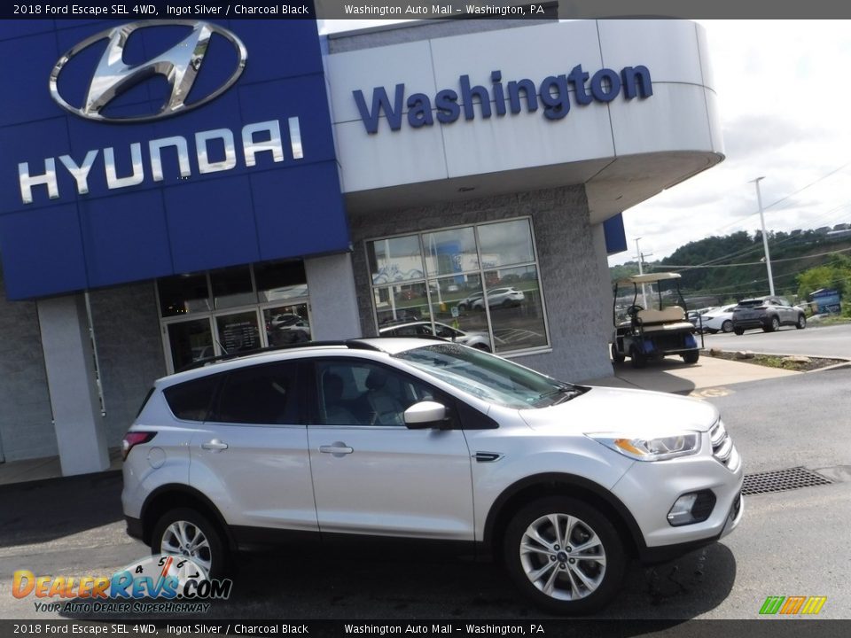 2018 Ford Escape SEL 4WD Ingot Silver / Charcoal Black Photo #2