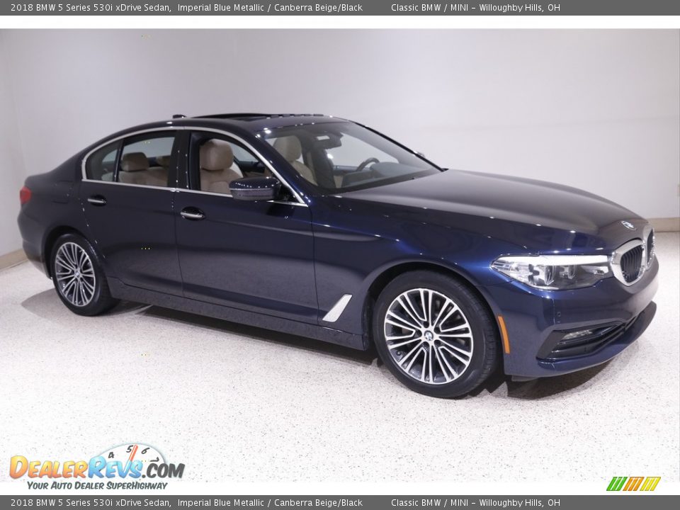 2018 BMW 5 Series 530i xDrive Sedan Imperial Blue Metallic / Canberra Beige/Black Photo #1