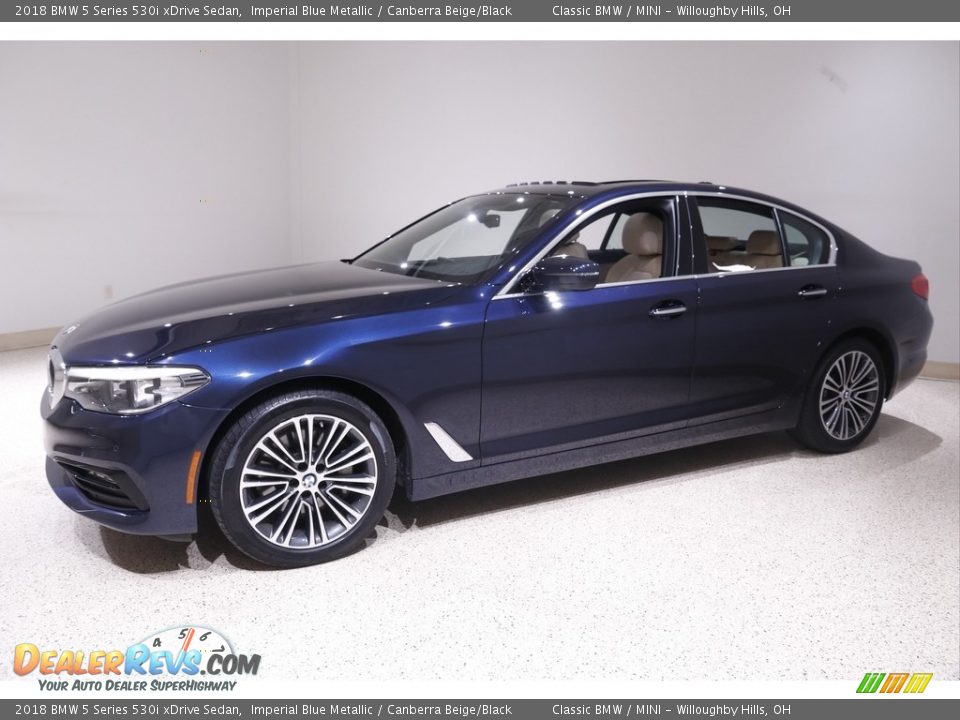 2018 BMW 5 Series 530i xDrive Sedan Imperial Blue Metallic / Canberra Beige/Black Photo #3