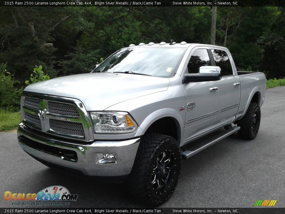 2015 Ram 2500 Laramie Longhorn Crew Cab 4x4 Bright Silver Metallic / Black/Cattle Tan Photo #2