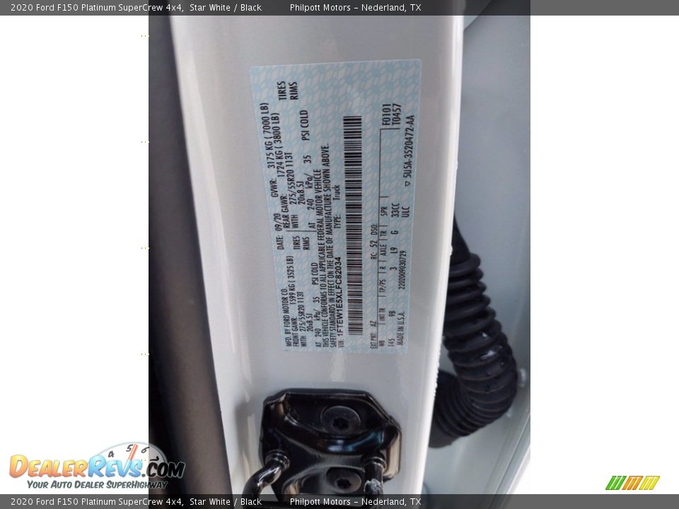 2020 Ford F150 Platinum SuperCrew 4x4 Star White / Black Photo #32
