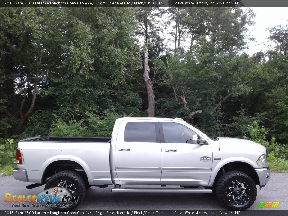 2015 Ram 2500 Laramie Longhorn Crew Cab 4x4 Bright Silver Metallic / Black/Cattle Tan Photo #5