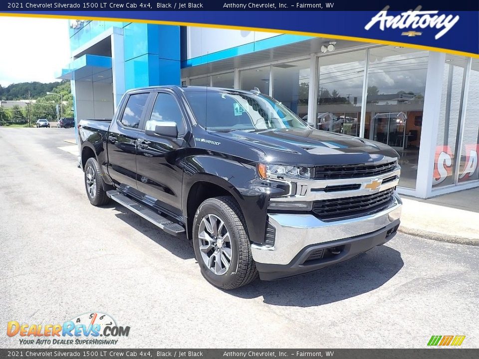 2021 Chevrolet Silverado 1500 LT Crew Cab 4x4 Black / Jet Black Photo #1