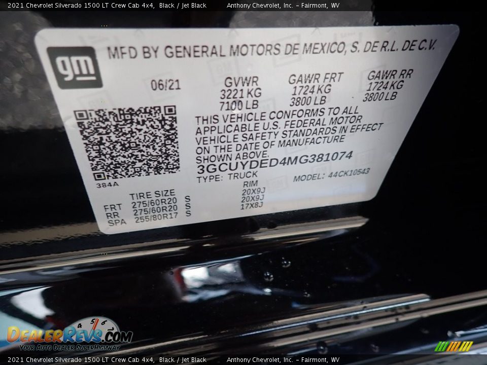 2021 Chevrolet Silverado 1500 LT Crew Cab 4x4 Black / Jet Black Photo #15