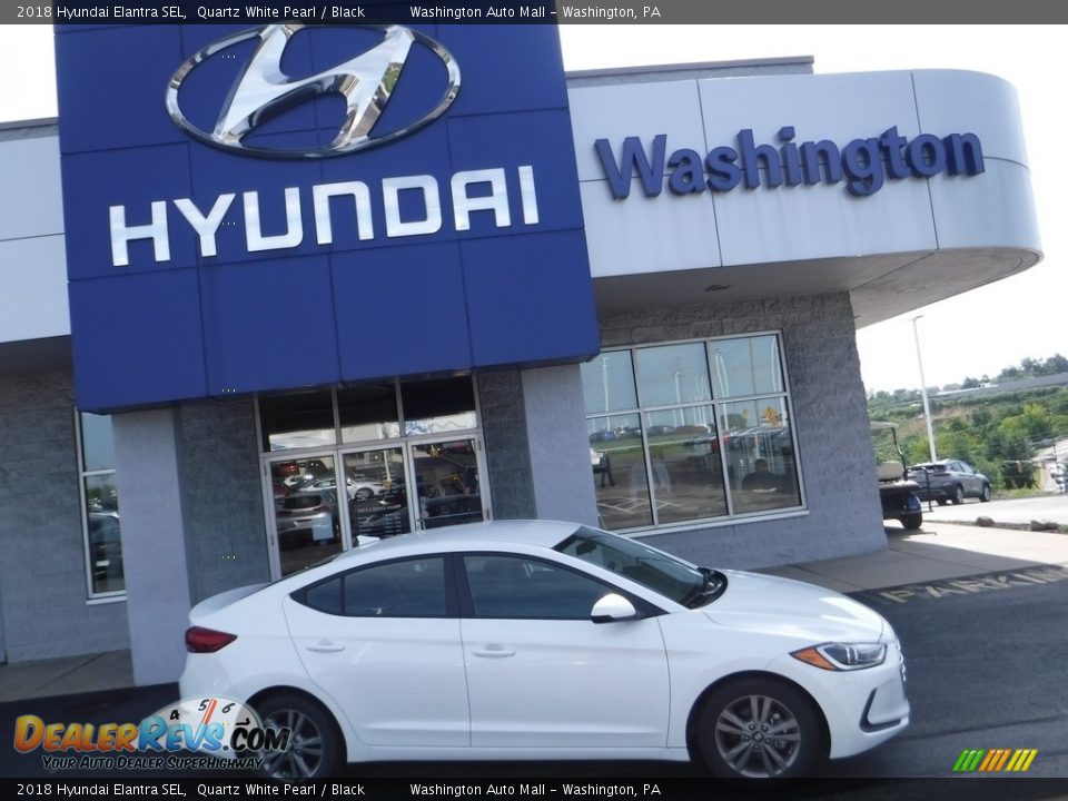 2018 Hyundai Elantra SEL Quartz White Pearl / Black Photo #2