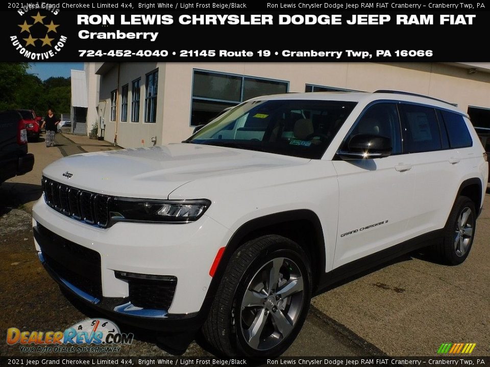 2021 Jeep Grand Cherokee L Limited 4x4 Bright White / Light Frost Beige/Black Photo #1